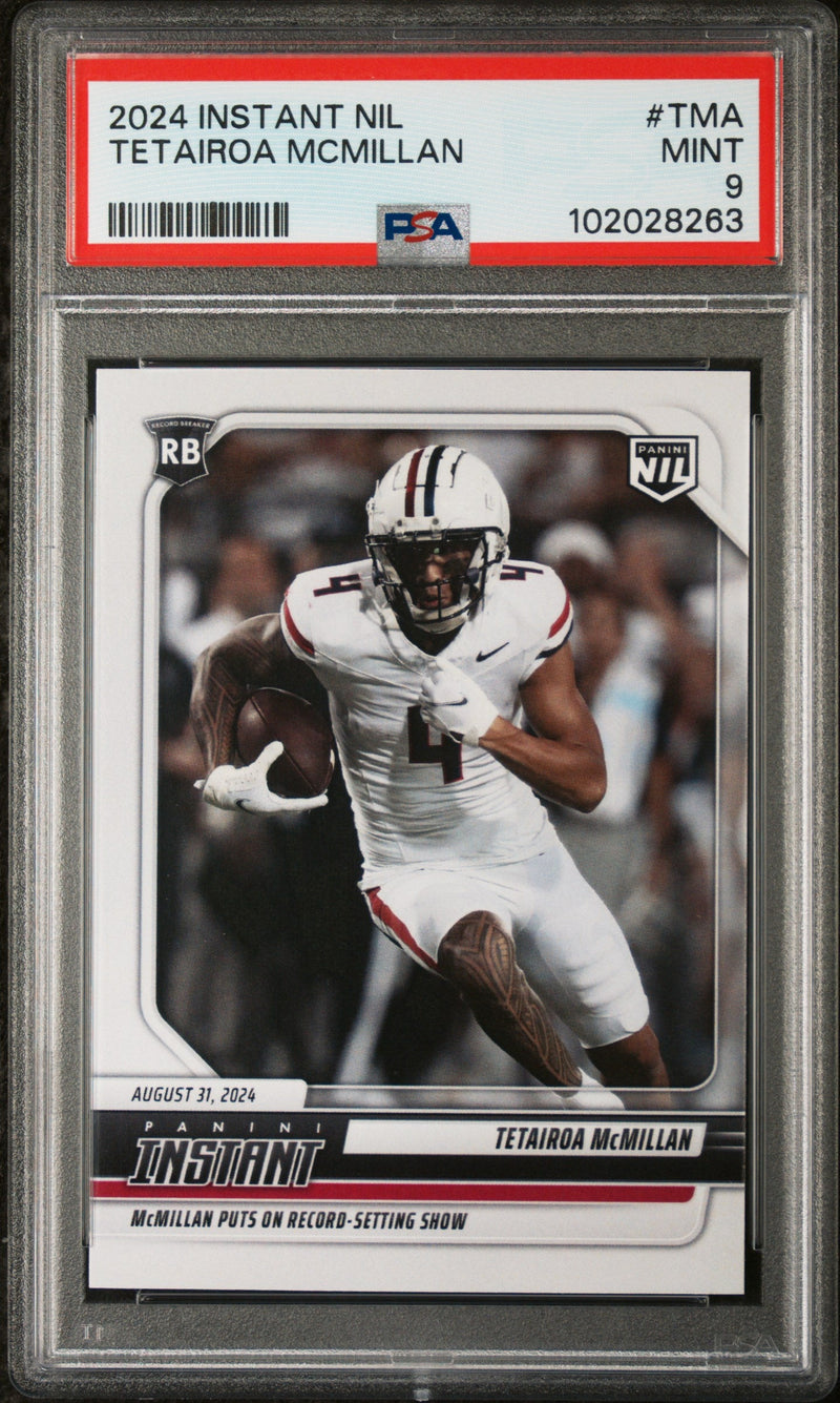 Graded 2024 Panini Instant NIL Tetairoa McMillan #TMA Rookie RC Football Card PSA 9 Mint