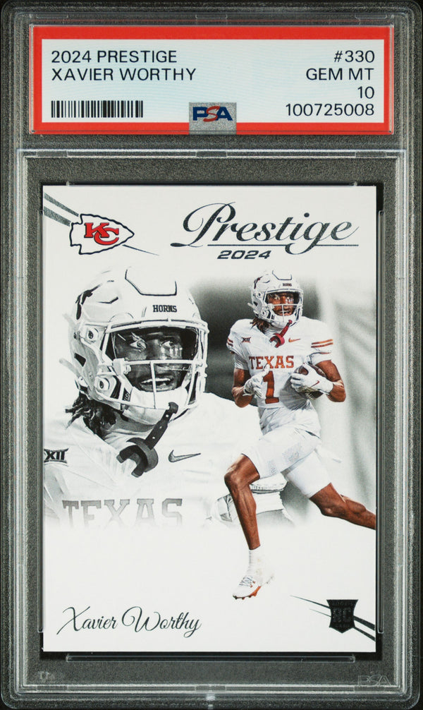 Graded 2024 Panini Prestige Xavier Worthy #330 Rookie RC Football Card PSA 10 Gem Mint