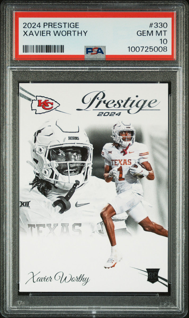 Graded 2024 Panini Prestige Xavier Worthy #330 Rookie RC Football Card PSA 10 Gem Mint