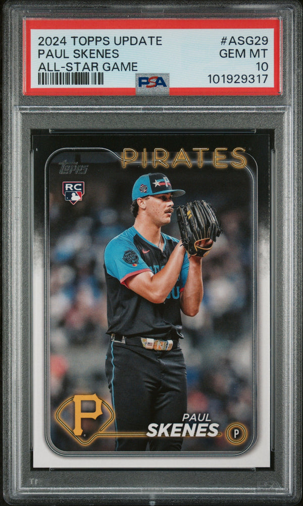 Graded 2024 Topps Update Paul Skenes #ASG29 All Star Game Rookie RC Baseball Card PSA 10 Gem Mint