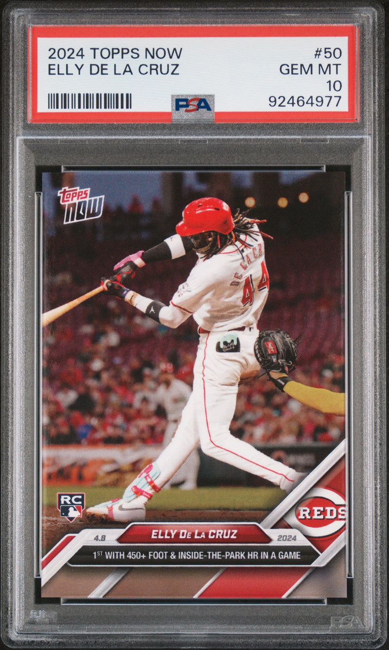 Graded 2024 Topps Now Elly De La Cruz #50 Rookie RC Baseball Card PSA 10 Gem Mint