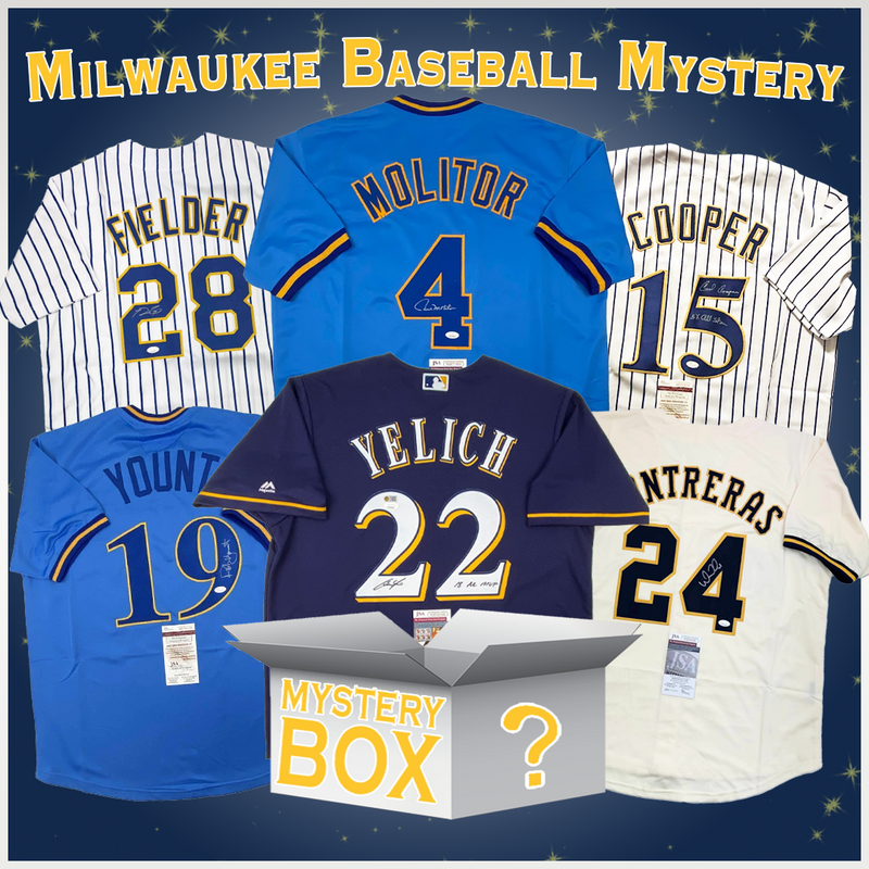 Autographed/Signed Milwaukee Baseball Jersey Mystery Box with PSA JSA or Beckett COA
