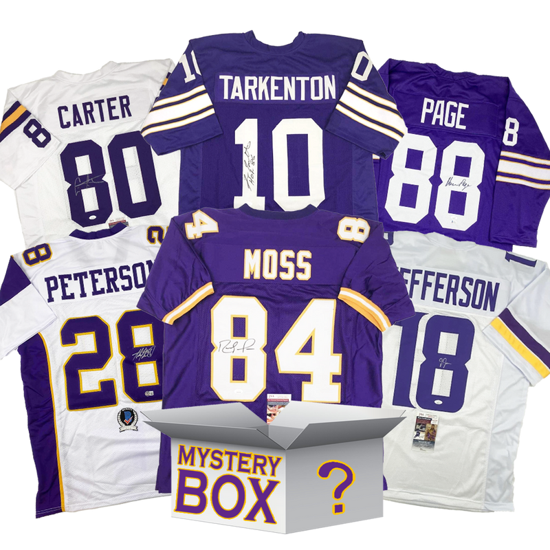Autographed/Signed Minnesota Football Jersey Mystery Box with PSA JSA or Beckett COA
