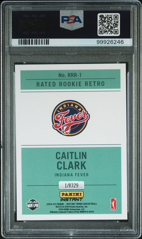 Graded 2024 Panini Instant WNBA Caitlin Clark #RRR1 Rated Rookie Retro Rookie RC Basketball Card PSA 10 Gem Mint