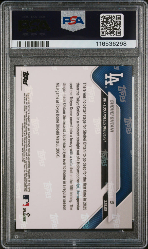 Graded 2025 Topps Now Shohei Ohtani #5 Baseball Card PSA 9 Mint