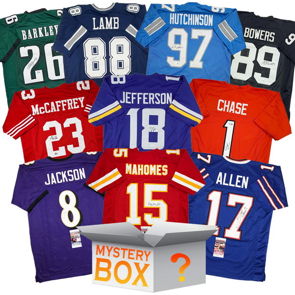 Active Pro Bowler Autographed/Signed Football Jersey Mystery Box with PSA JSA or Beckett COA