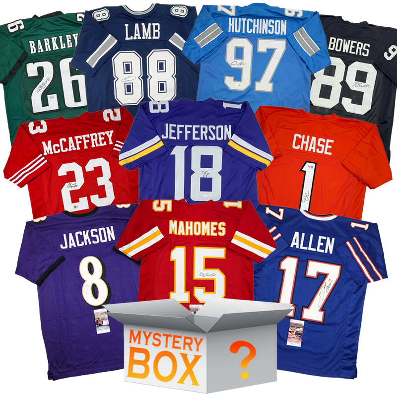 Active Pro Bowler Autographed/Signed Football Jersey Mystery Box with PSA JSA or Beckett COA