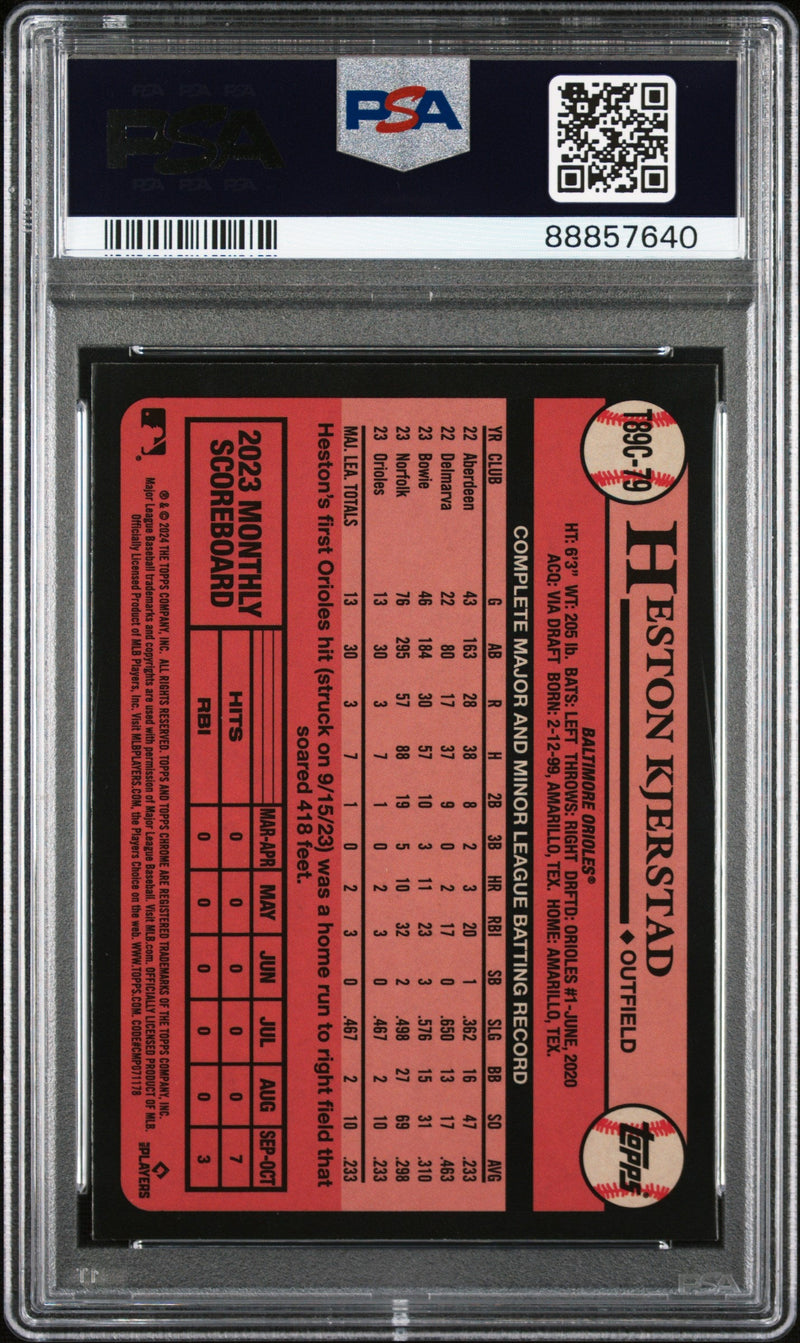 Graded 2024 Topps Silver Pack Heston Kjerstad #T89C79 Rookie RC Baseball Card PSA 10 Gem Mint