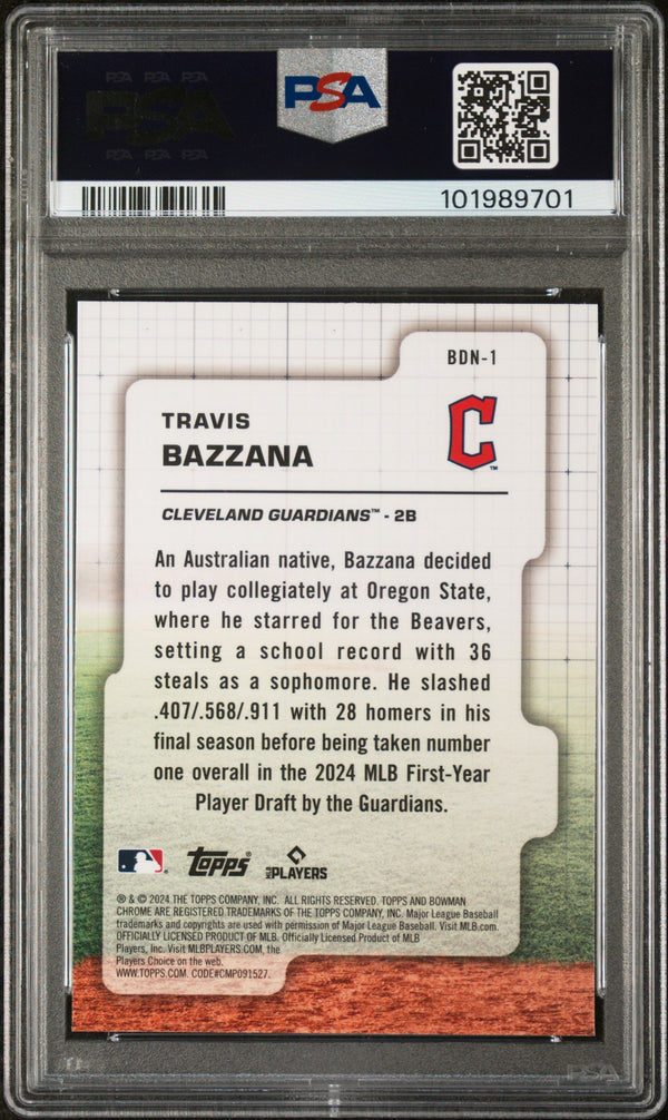 Graded 2024 Topps Bowman Draft Travis Bazzana #BDN1 Draft Night Rookie RC Baseball Card PSA 10 Gem Mint