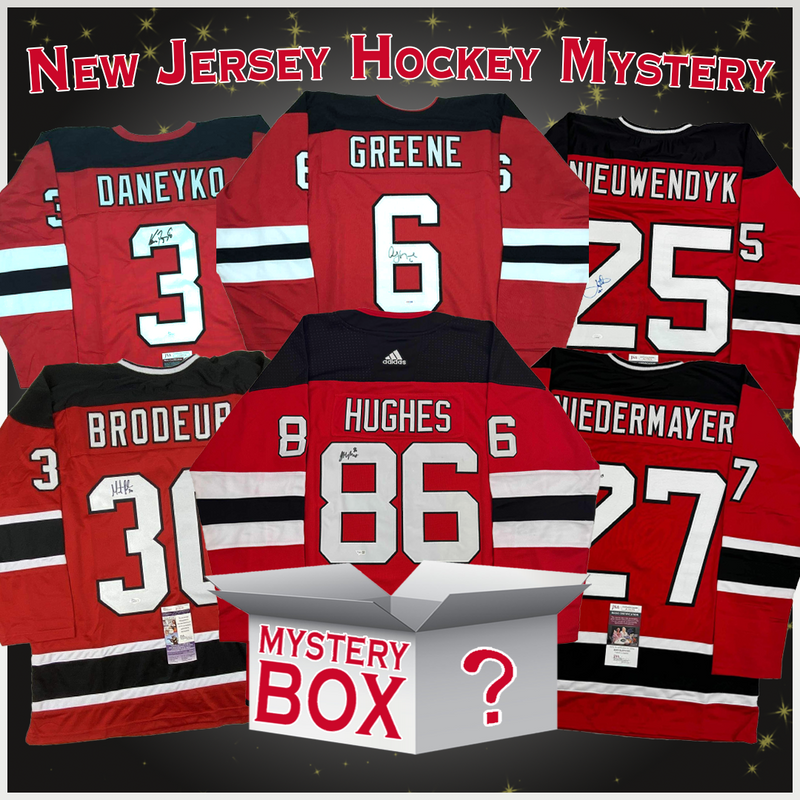 Autographed/Signed New Jersey Hockey Jersey Mystery Box with PSA JSA or Beckett COA