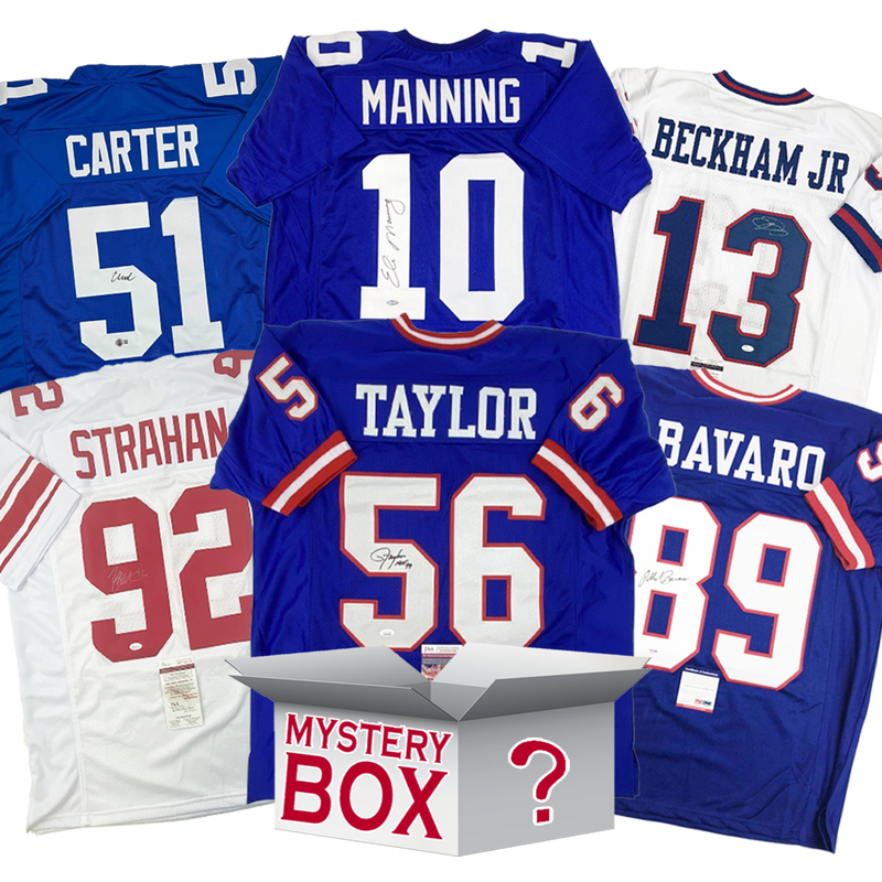 Autographed/Signed New York Football Jersey Mystery Box with PSA JSA or Beckett COA