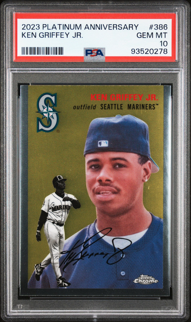 Graded 2023 Topps Platinum Anniversary Ken Griffey Jr. #386 Baseball Card PSA 10 Gem Mint