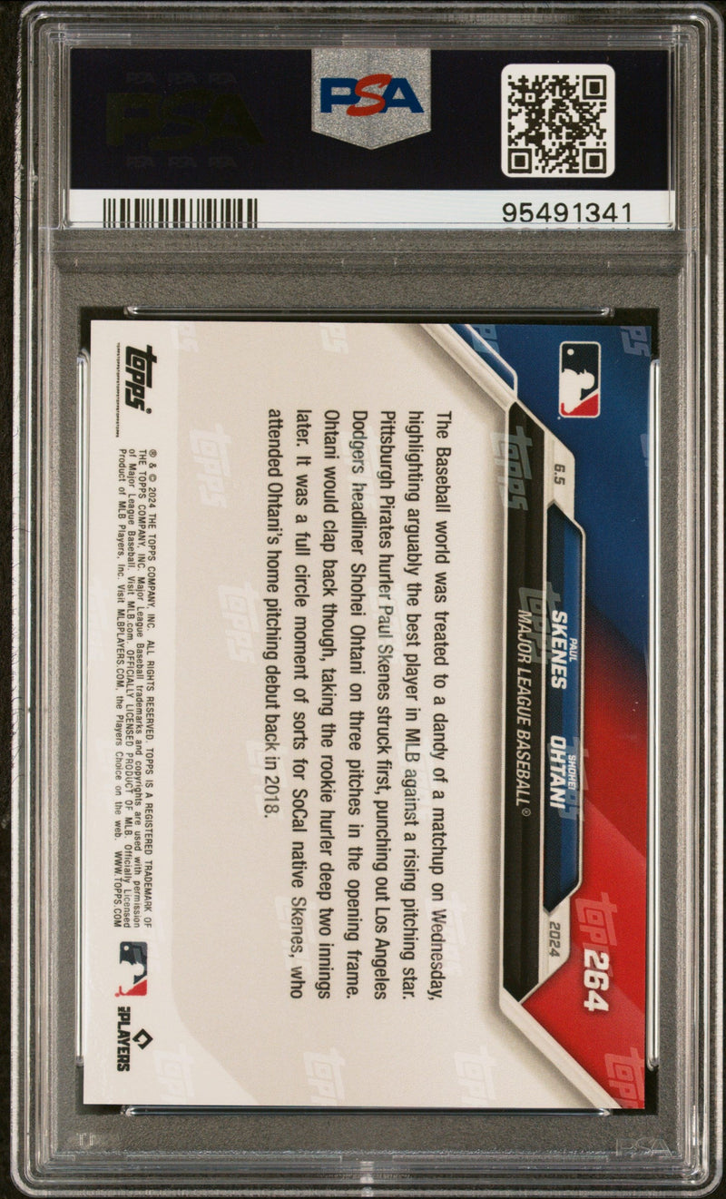 Graded 2024 Topps Now Paul Skenes/Shohei Ohtani #264 Baseball Card PSA 8 Near Mint