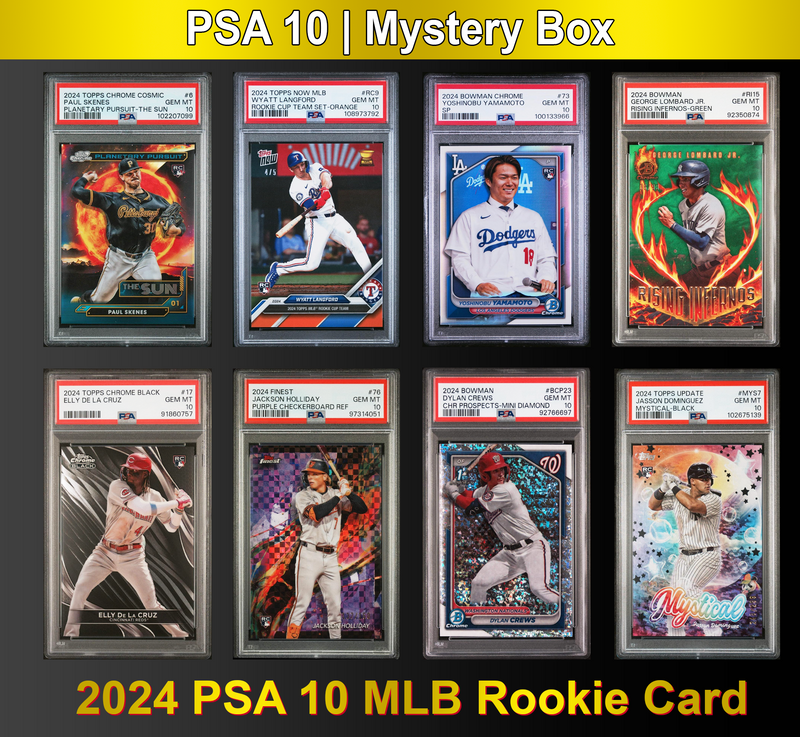 PSA 10 Graded 2024 MLB Baseball Rookie Card Mystery Box (Skenes, Elly, Holiday & More!)