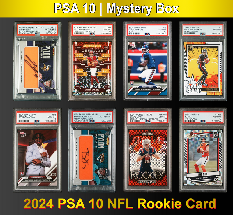 PSA 10 Graded 2024 NFL Rookie Card Mystery Pack (Daniels, Nabers, Williams & More!)