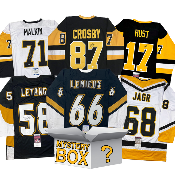 Autographed/Signed Pittsburgh Hockey Jersey Mystery Box with PSA JSA or Beckett COA