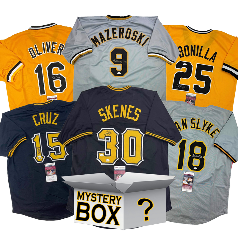 Autographed/Signed Pittsburgh Baseball Jersey Mystery Box with PSA JSA or Beckett COA