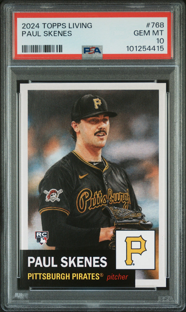Graded 2024 Topps Living Paul Skenes #768 Rookie RC Baseball Card PSA 10 Gem Mint