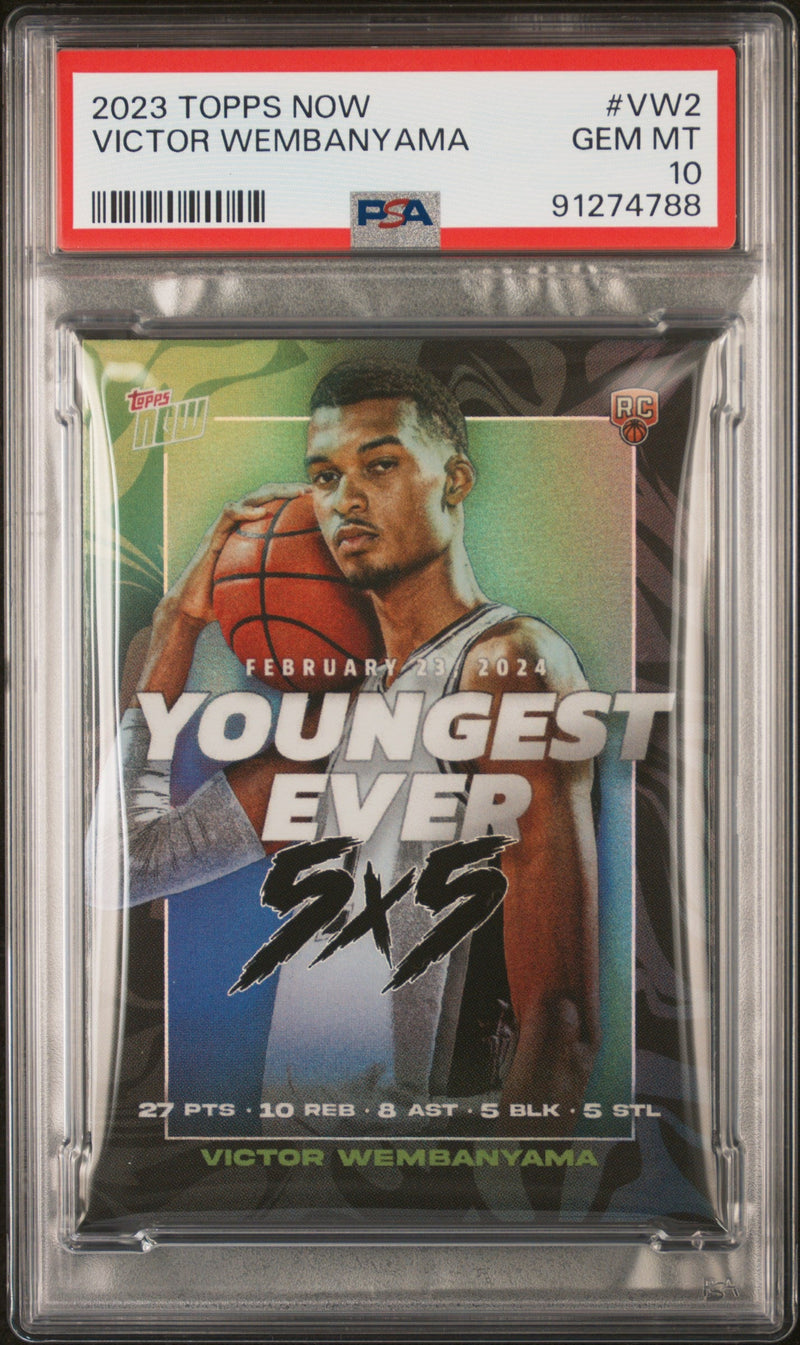 Graded 2023 Topps Now Victor Wembanyama #VW2 Rookie RC Basketball Card PSA 10 Gem Mint