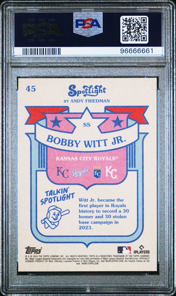 Graded 2024 Topps Spotlight Bobby Witt Jr. #45 Baseball Card PSA 10 Gem Mint