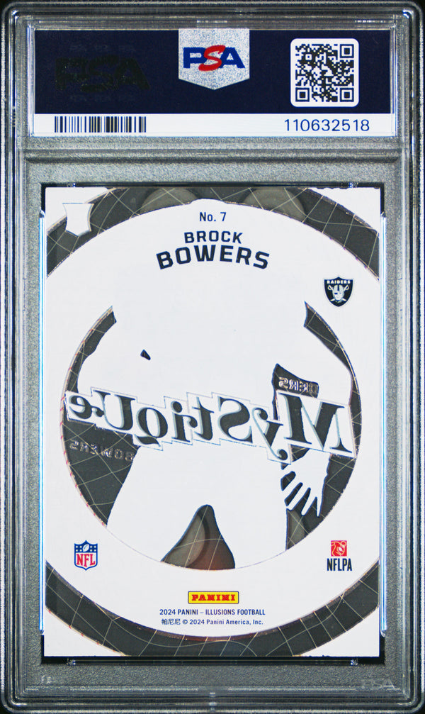 Graded 2024 Panini Illusions Brock Bowers #7 Mystique Rookie RC Football Card PSA 10 Gem Mint