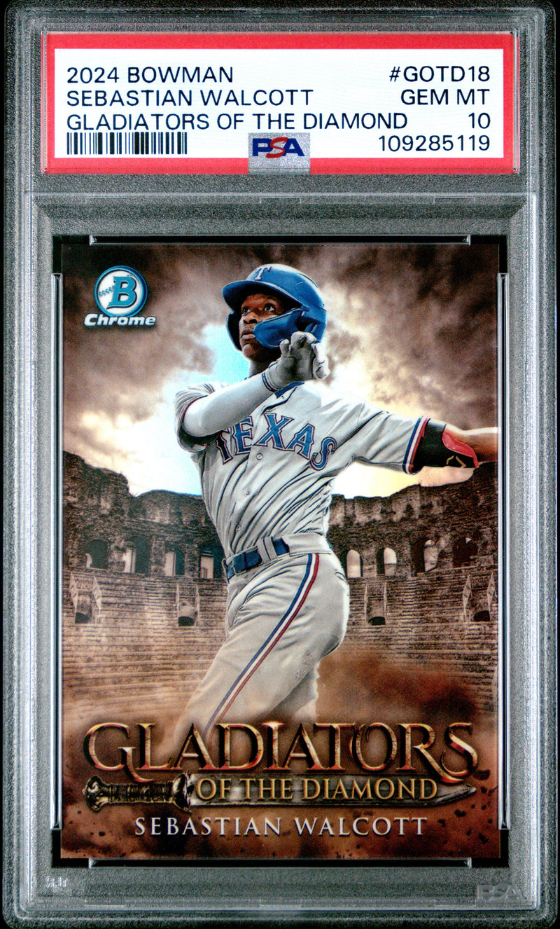 Graded 2024 Topps Bowman Sebastian Walcott #GOTD18 Gladiators of the Diamond Rookie RC Baseball Card PSA 10 Gem Mint