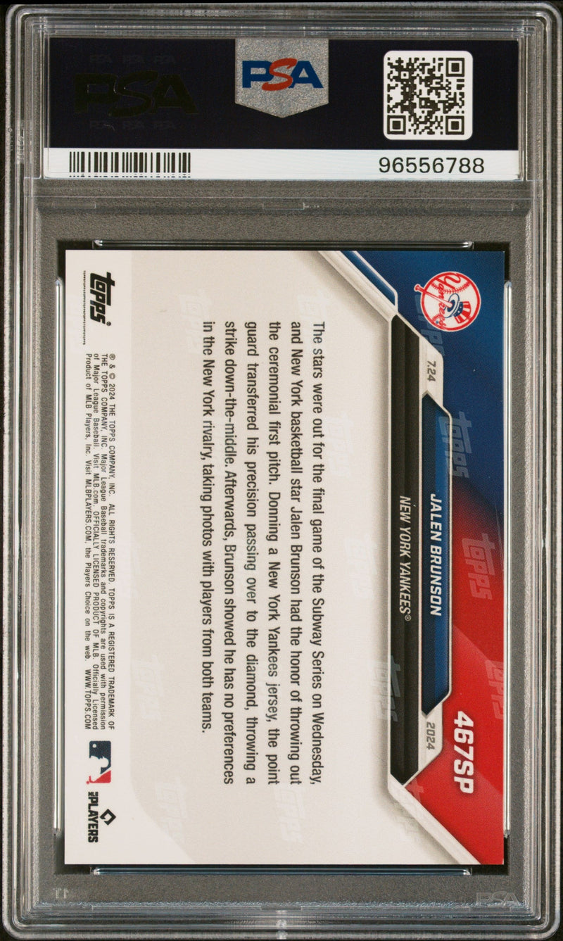 Graded 2024 Topps Now Jalen Brunson #467SP Baseball Card PSA 9 Mint