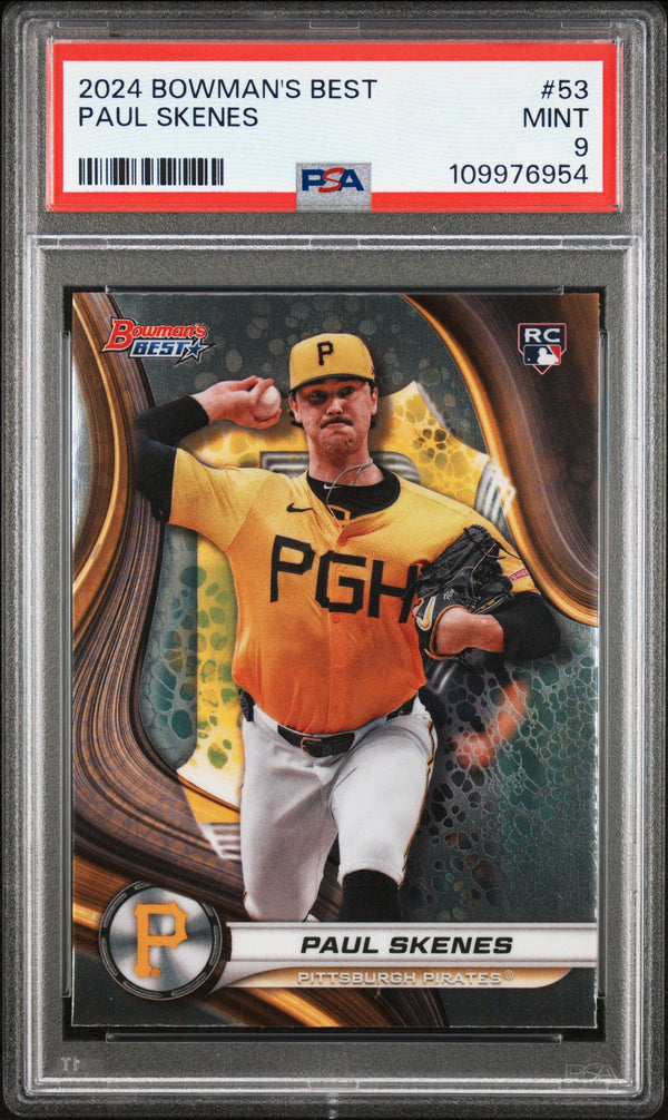 Graded 2024 Topps Bowmans Best Paul Skenes #53 Rookie RC Baseball Card PSA 9 Mint