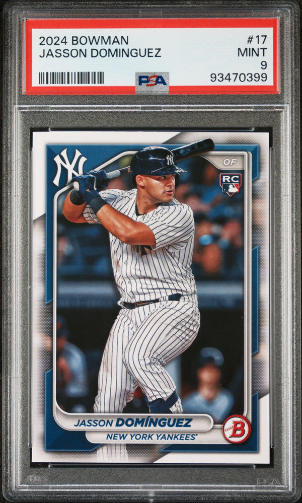 Graded 2024 Topps Bowman Jasson Dominguez #17 Rookie RC Baseball Card PSA 9 Mint