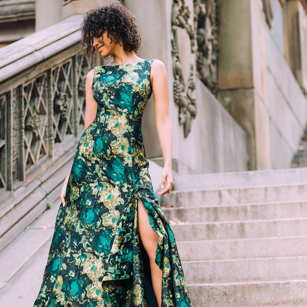 LS Front Zipper Beaded Sheath