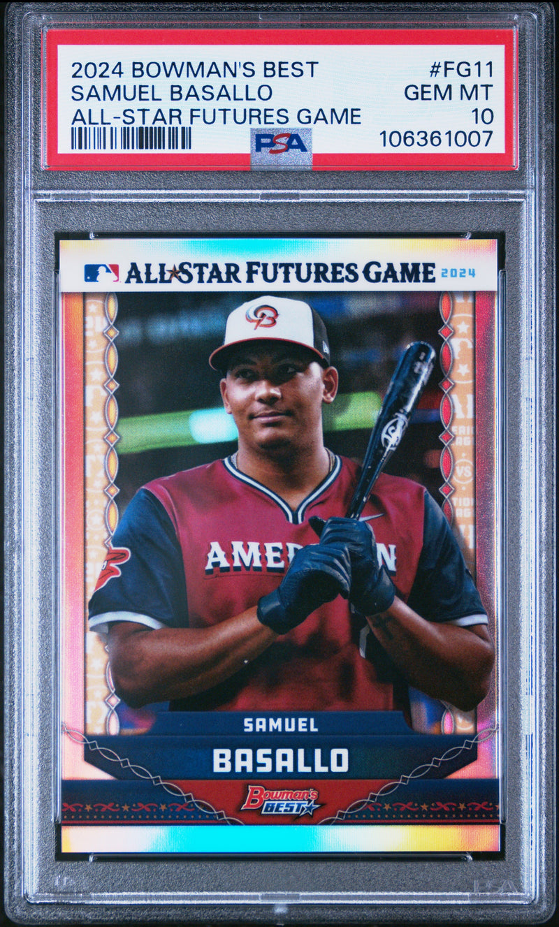Graded 2024 Topps Bowmans Best Samuel Basallo #FG11 All Star Futures Game Rookie RC Baseball Card PSA 10 Gem Mint