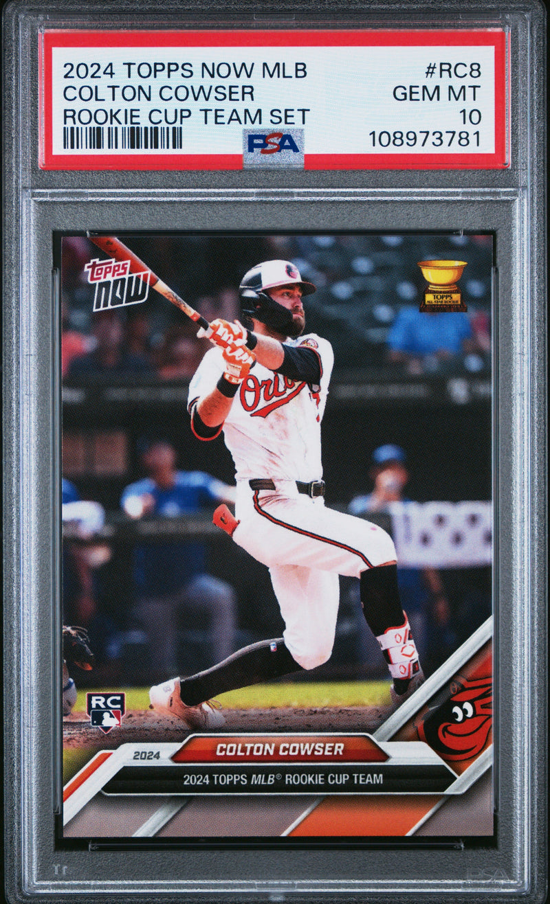 Graded 2024 Topps Now Colton Cowser #RC8 Rookie Cup Team Set Rookie RC Baseball Card PSA 10 Gem Mint