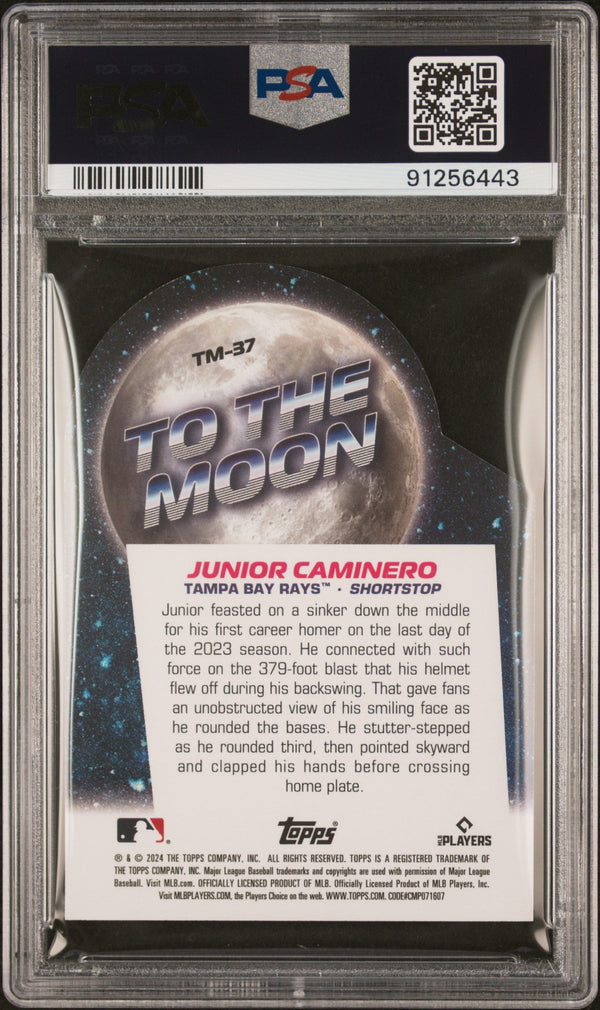 Graded 2024 Topps Big League Junior Caminero #TM37 To The Moon Die Cut Rookie RC Baseball Card PSA 10 Gem Mint