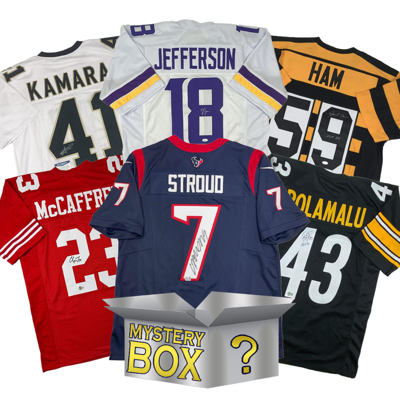 Autographed/Signed Football SILVER Series 3 Jersey Mystery Box with PSA JSA or Beckett COA