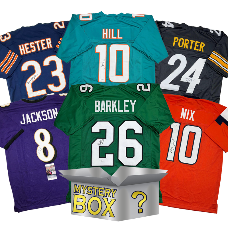 Autographed/Signed Football SILVER Series 4 Jersey Mystery Box with PSA JSA or Beckett COA