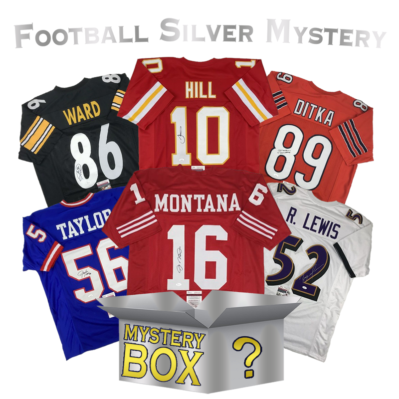 Autographed/Signed Football SILVER Series 1 Jersey Mystery Box with PSA JSA or Beckett COA