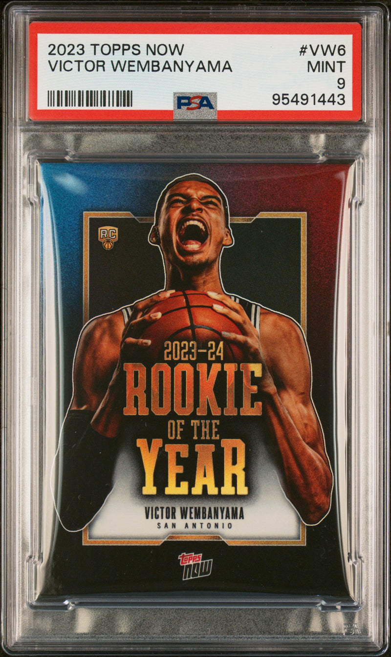 Graded 2023 Topps Now Victor Wembanyama #VW6 Rookie RC Basketball Card PSA 9 Mint