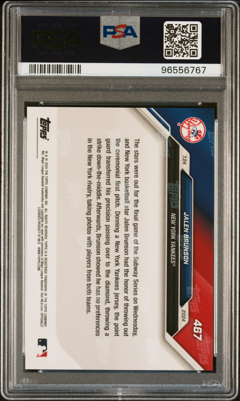Graded 2024 Topps Now Jalen Brunson #467 Baseball Card PSA 9 Mint