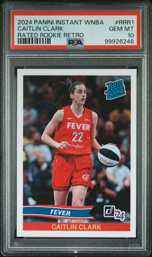 Graded 2024 Panini Instant WNBA Caitlin Clark #RRR1 Rated Rookie Retro Rookie RC Basketball Card PSA 10 Gem Mint