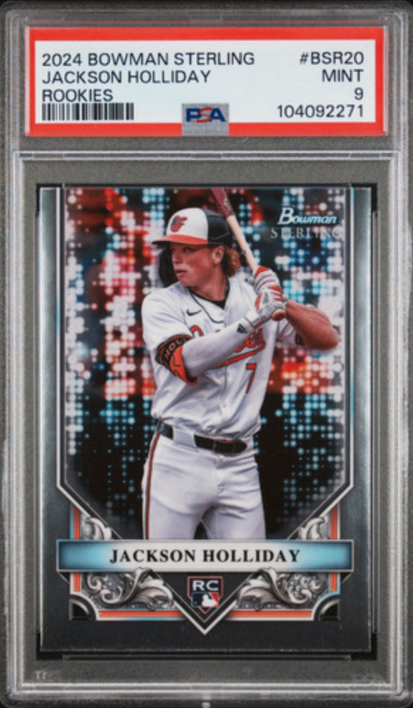 Graded 2024 Topps Bowman Sterling Jackson Holliday #BSR20 Rookies Rookie RC Baseball Card PSA 9 Mint