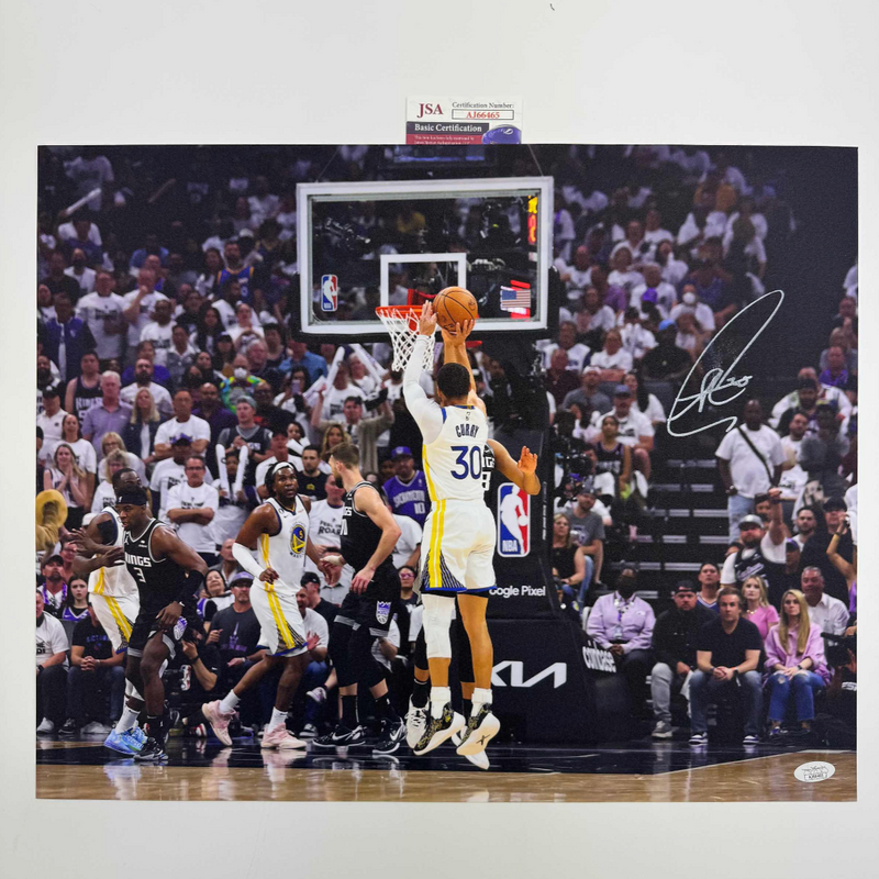 Autographed/Signed Stephen Steph Curry Golden State Warriors 16x20 Basketball Photo JSA COA
