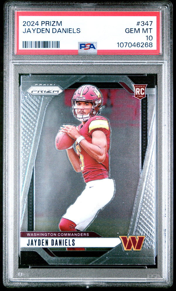 Graded 2024 Panini Prizm Jayden Daniels #347 Rookie RC Football Card PSA 10 Gem Mint