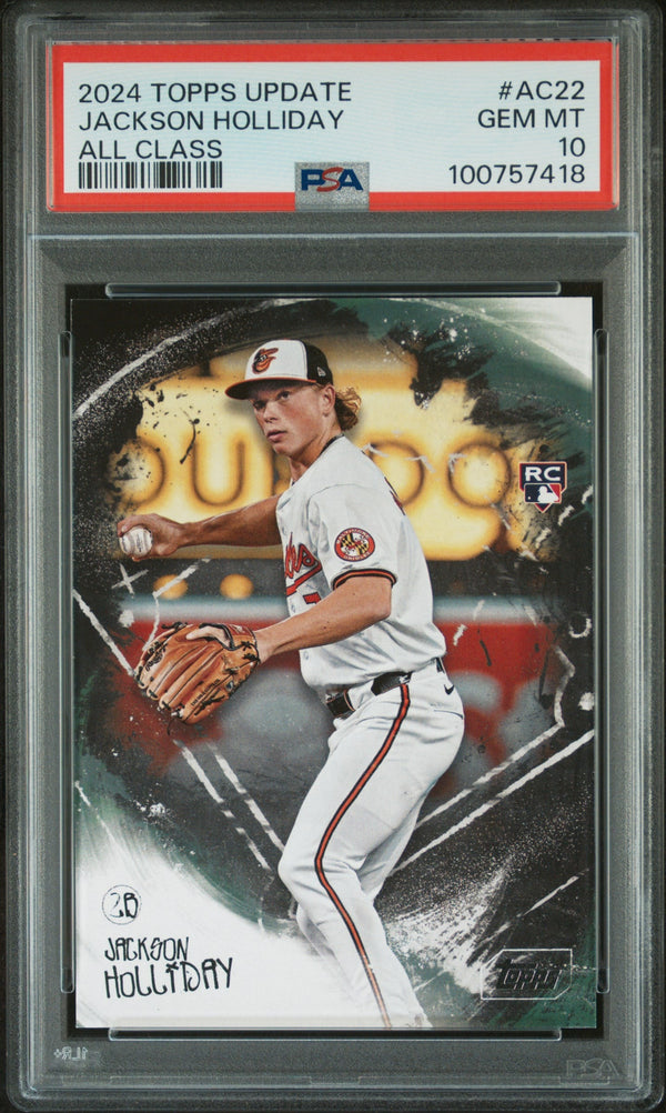 Graded 2024 Topps Update Jackson Holliday #AC22 All Class Rookie RC Baseball Card PSA 10 Gem Mint