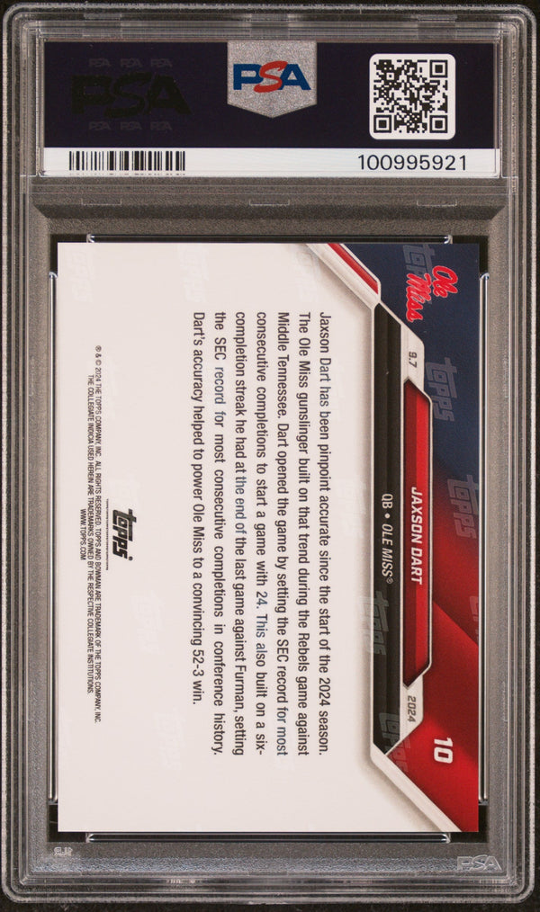 Graded 2024 Topps Bowman U Now Jaxson Dart #10 Rookie RC Football Card PSA 10 Gem Mint