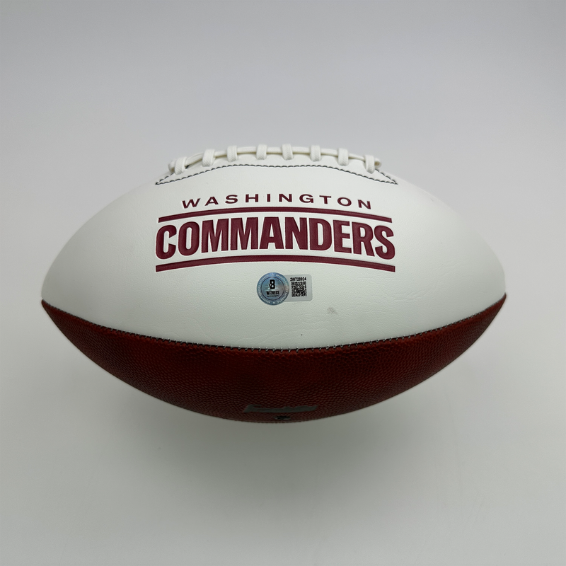 Autographed/Signed Joe Theismann 83 MVP Washington Commanders Full Size F/S White Panel Logo Football Beckett BAS COA