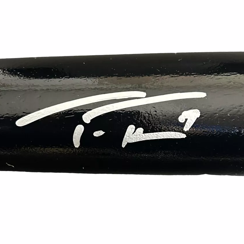 Autographed/Signed Trea Turner Black Rawlings Pro Baseball Bat Beckett BAS COA