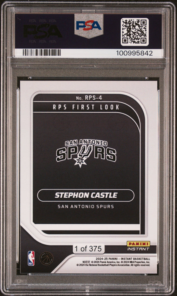 Graded 2024 Panini Instant NBA Stephon Castle #4 RPS First Look Rookie RC Basketball Card PSA 10 Gem Mint