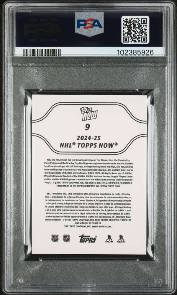 Graded 2024 Topps Now NHL Matvei Michkov #9 Stickers Rookie RC Hockey Card PSA 8 Near Mint