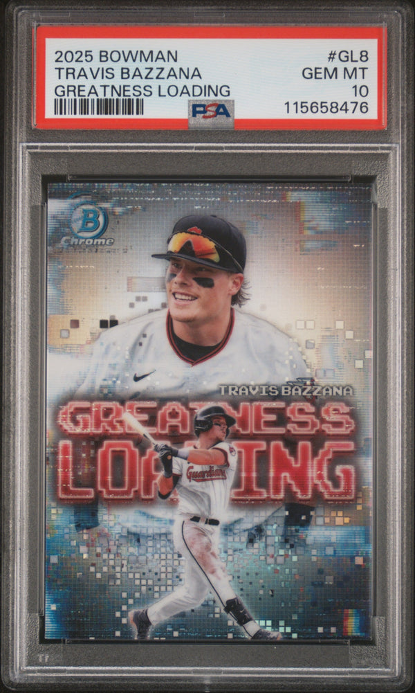 Graded 2025 Topps Bowman Travis Bazzana #GL8 Greatness Loading Rookie RC Baseball Card PSA 10 Gem Mint