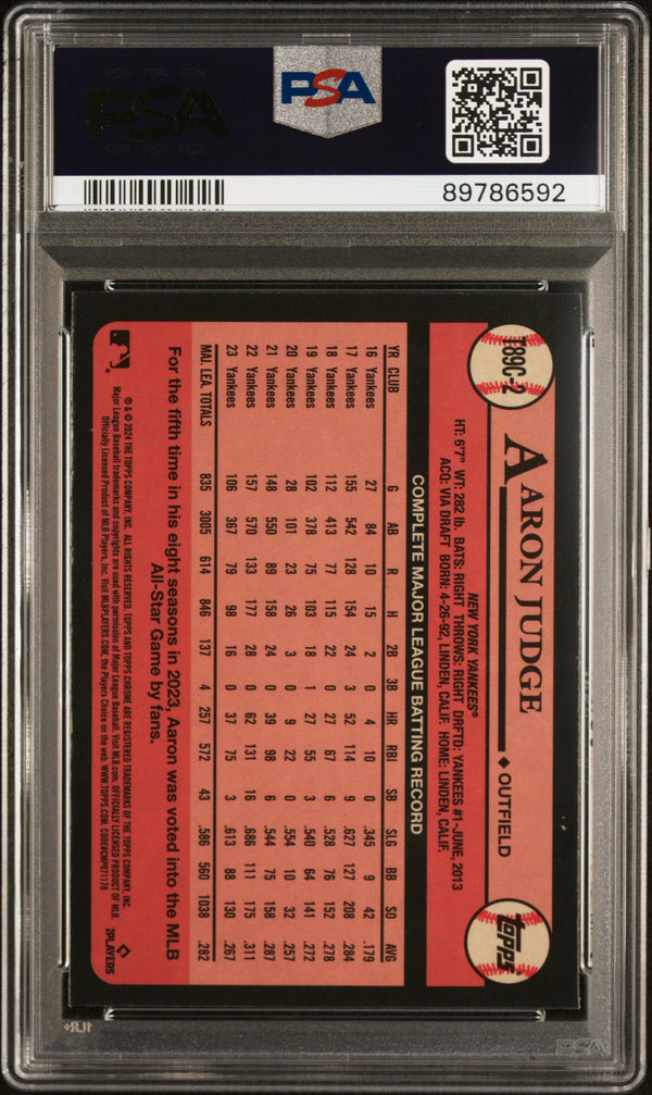 Graded 2024 Topps Silver Pack Aaron Judge #T89C2 Baseball Card PSA 10 Gem Mint